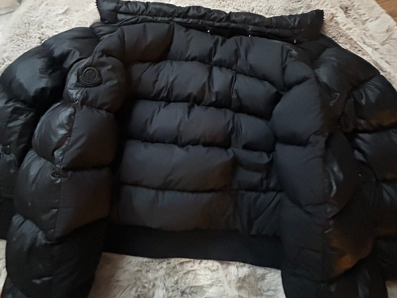 Moncler Puffer Jas – Maat 152 – Zwart, Ophalen of Verzenden, Zo goed als nieuw, Overige maten, Zwart