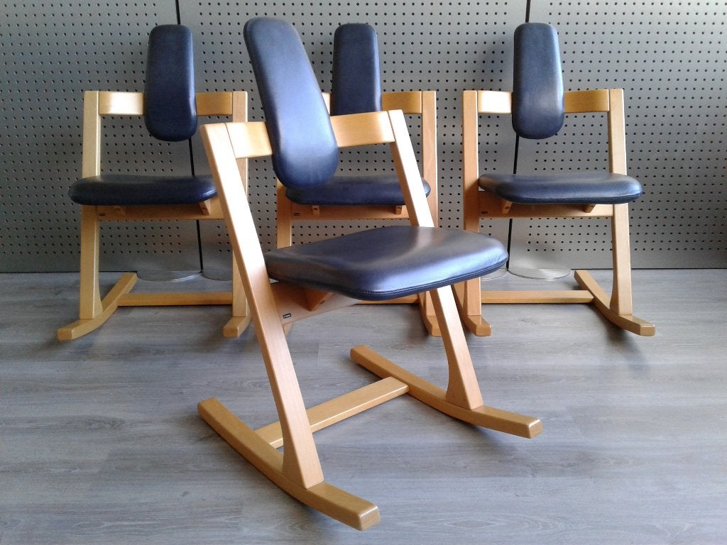 Set van 4x Stokke (Variér) Pendulum (Blauw Leder), Prachtig!