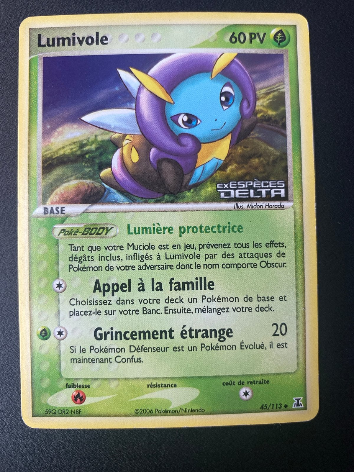 Lumiovole Pokémon Kaart 45/113 Ex Delta Species, Ophalen of Verzenden, Gebruikt, Losse kaart