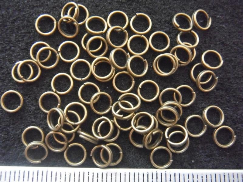 70 split ringen 5x1,2mm. brons, Ophalen of Verzenden, Nieuw, Overige typen