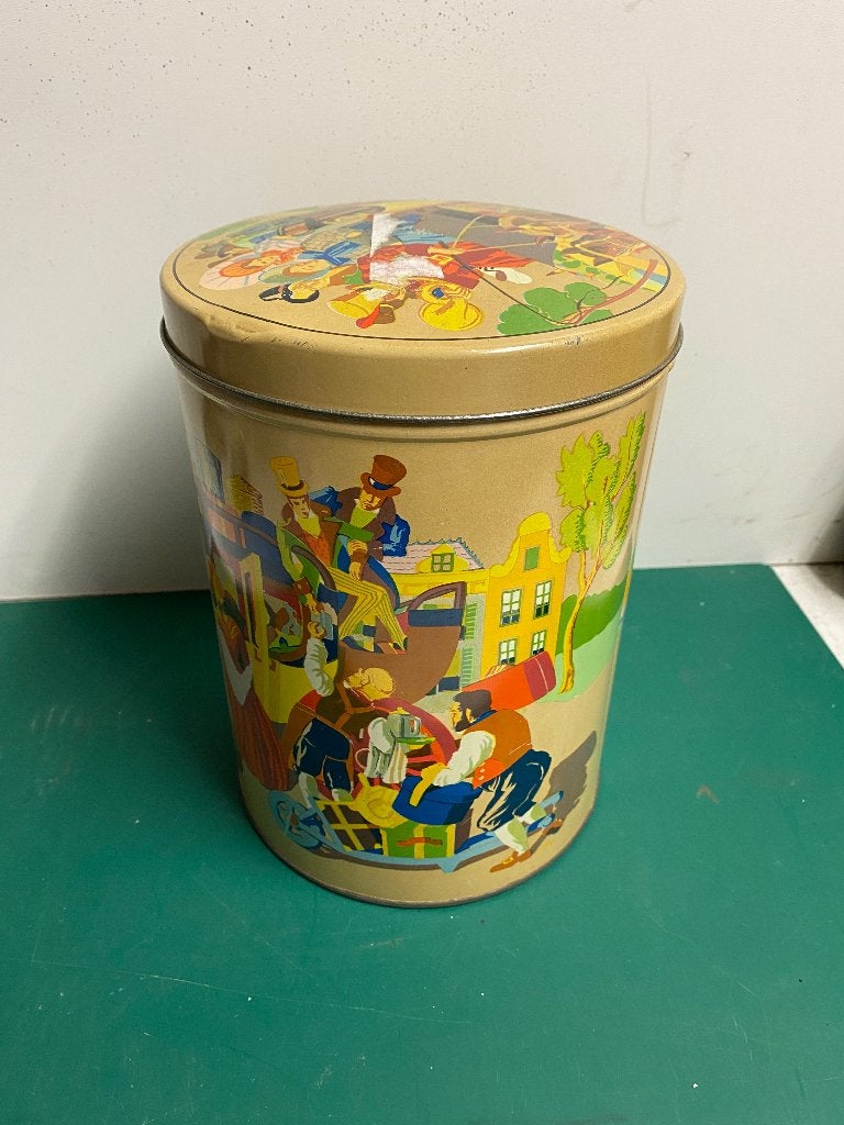 Vintage Verkade koekblik met Hollandse taferelen, Verzamelen, Blikken, Ophalen of Verzenden, Gebruikt, Koffie, Overige merken