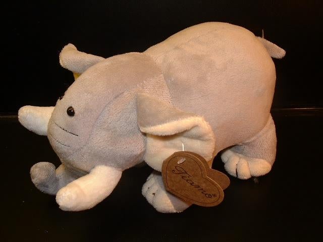 TIAMO OLIFANT VELOURS GRIJS/WIT GROOT , CA 21 CM LANG., Ophalen of Verzenden, Nieuw, Overige typen