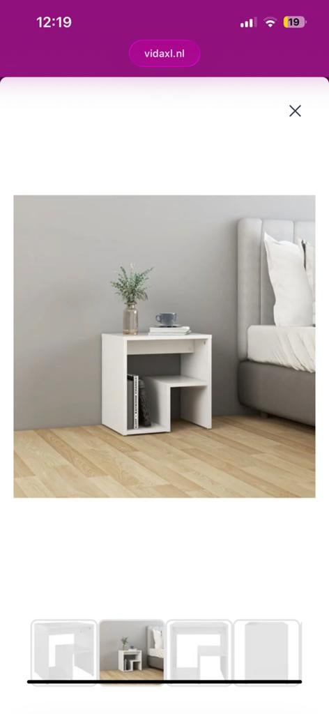 Nachtkastje, wit, nieuw in verpakking, Huis en Inrichting, Slaapkamer | Nachtkastjes, Ophalen, Nieuw, Minder dan 45 cm, Minder dan 55 cm