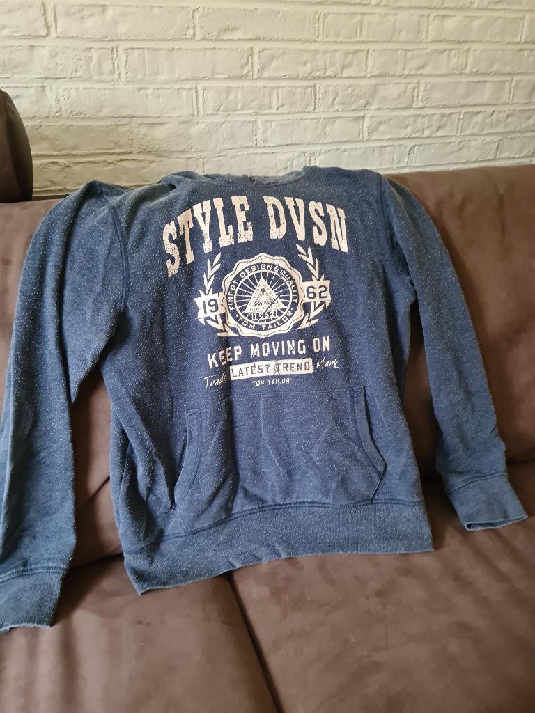kleding heren hoodie blauw maat L, Ophalen, Gedragen, Maat 52/54 (L), Blauw