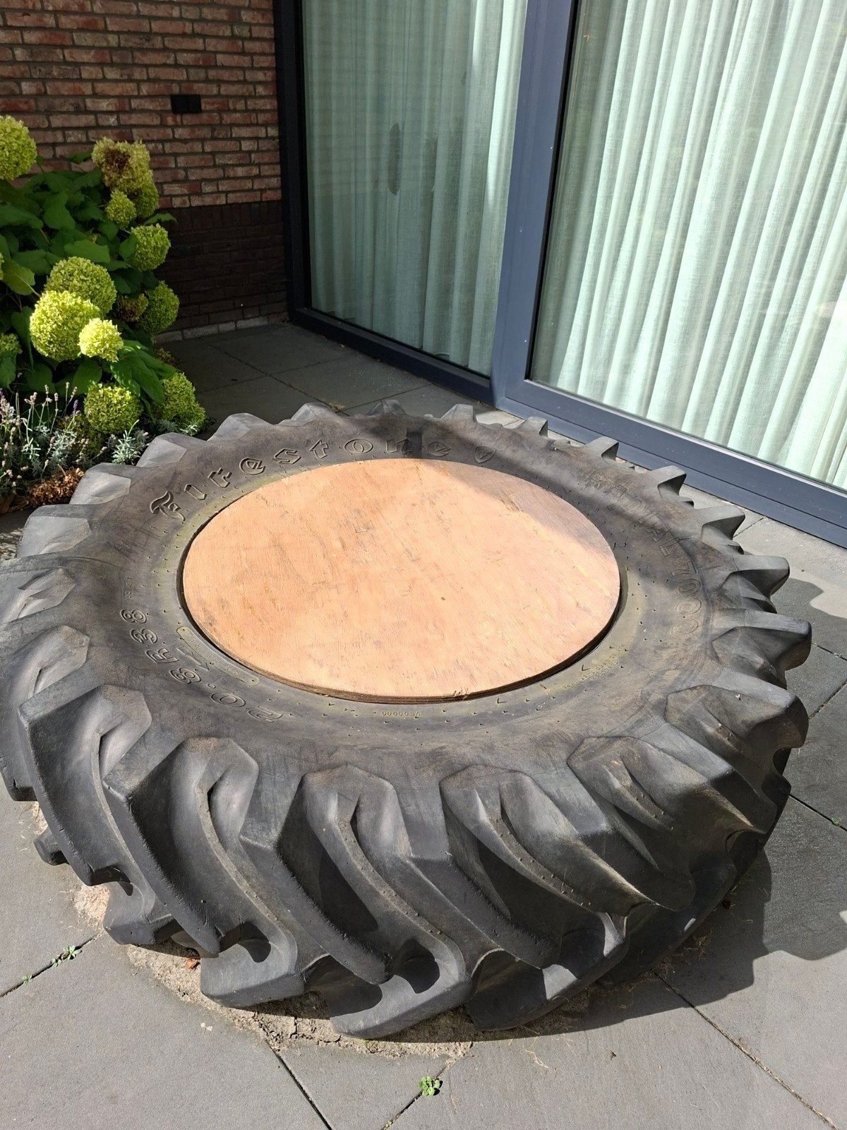 Zandbak van tractorband gratis, Ophalen, Gebruikt