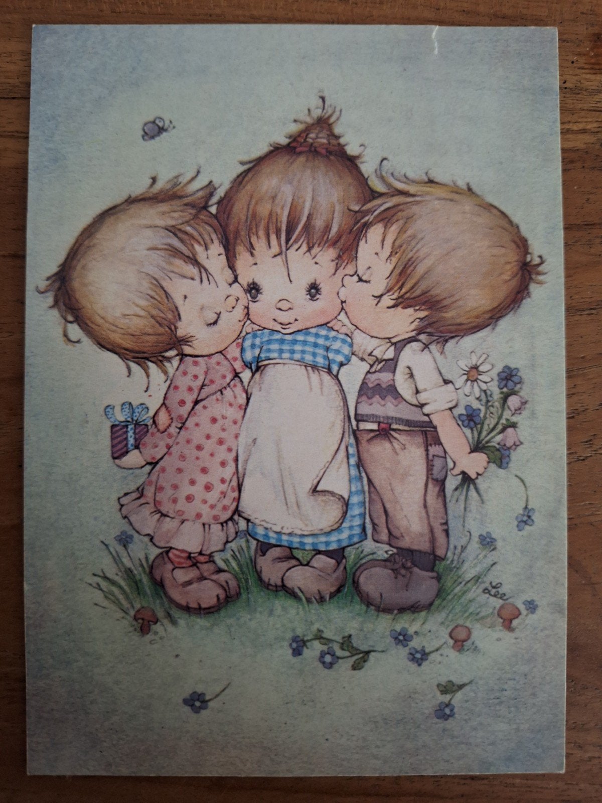 vintage kinderkaart - "big eyes" stijl - Lee, Ophalen of Verzenden, 1980 tot heden, Gelopen, Kinderen