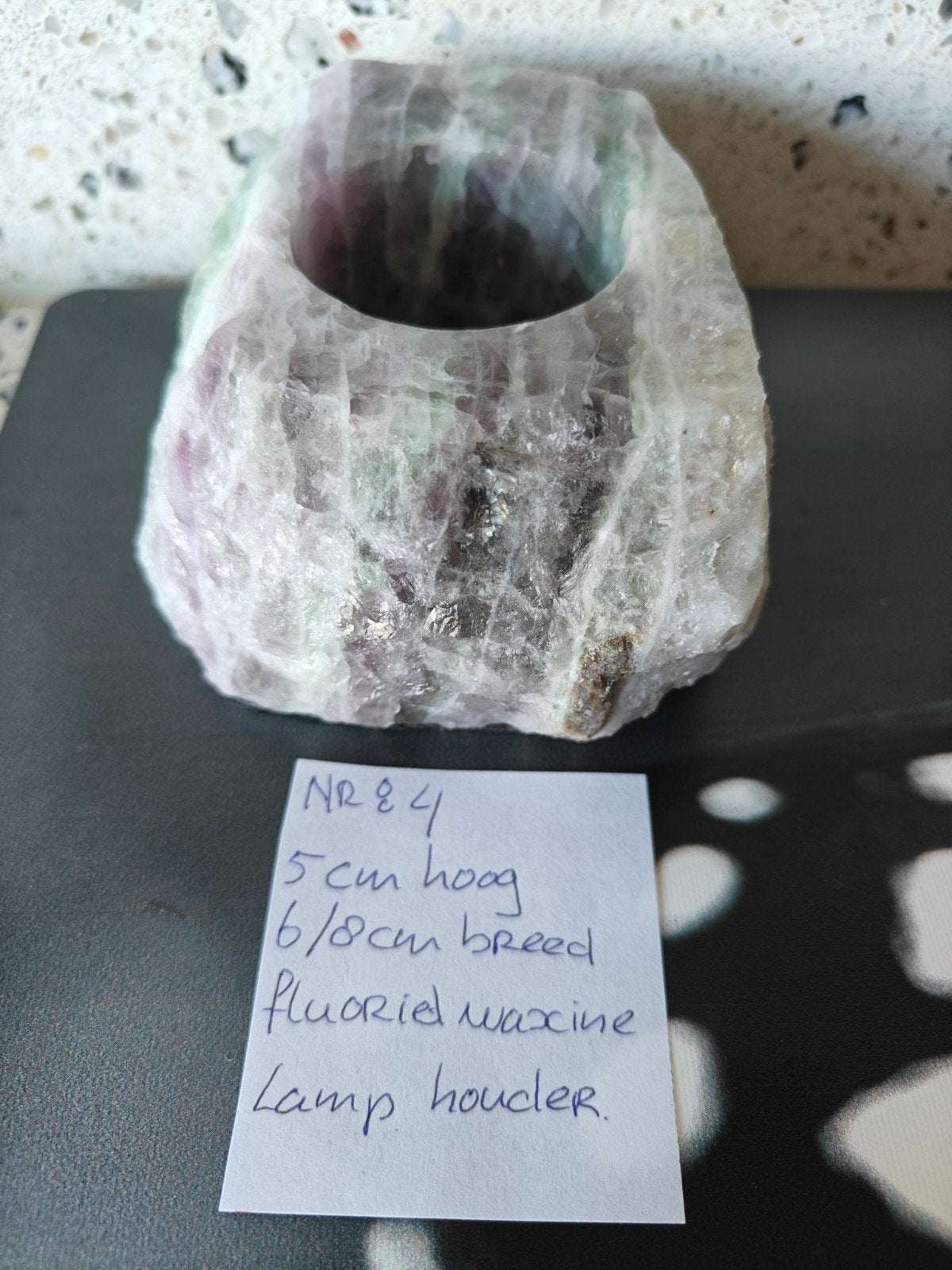edelstenen fluoriet waxine lamp houder, nieuw, Ophalen, Mineraal