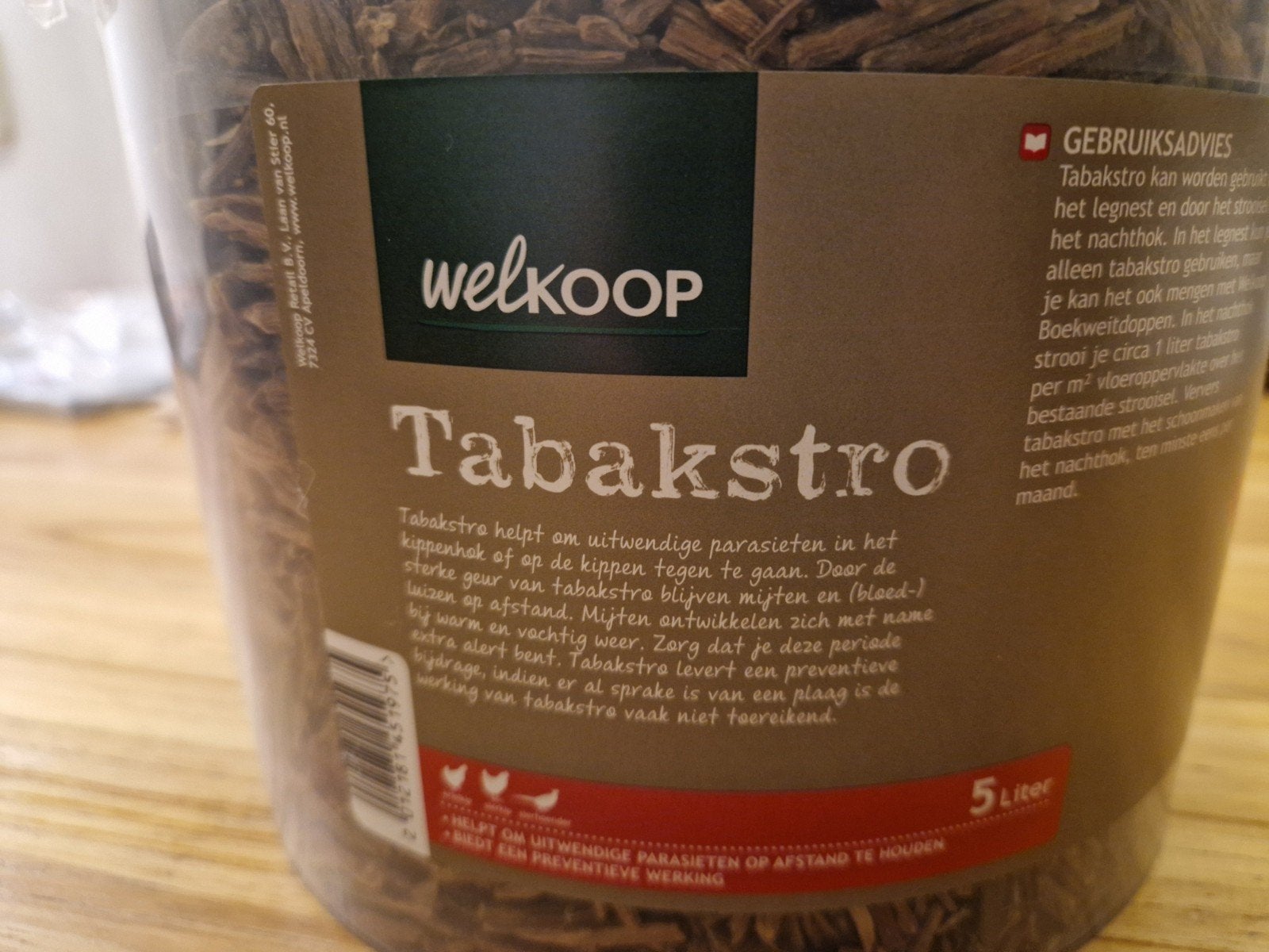 Tabakstro vd kippen of ander pluimvee (anti luis), Ophalen of Verzenden, Nieuw, Drinken en Voederen