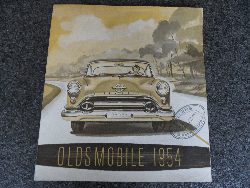 Oldsmobile 1954 oldtimerauto  GM folder, Verzenden, Gelezen, Overige merken
