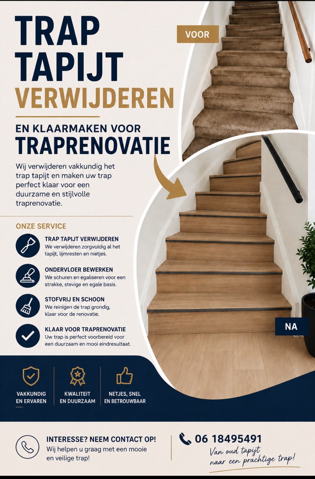 Foto 2 van Trap tapijt verwijderen