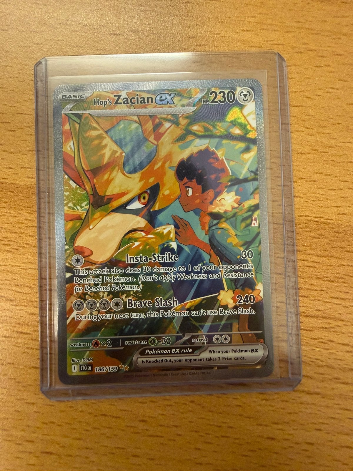 Pokemon - Hop's Zacian ex (JTG 186), Ophalen of Verzenden, Zo goed als nieuw