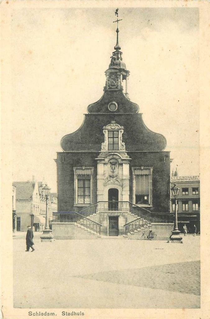 388-533-023 Schiedam Stadhuis, Verzenden, Voor 1920, Zuid-Holland