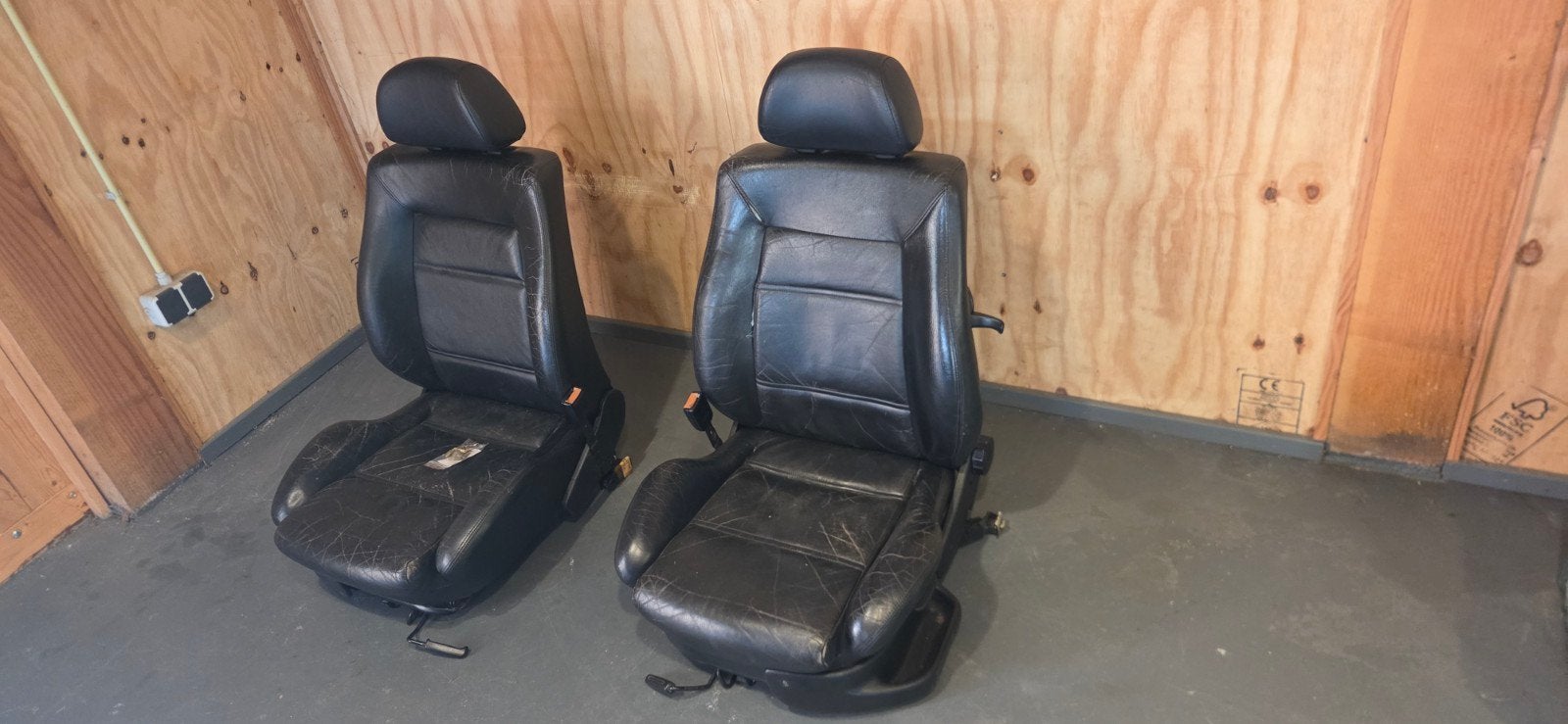 Voorstoelen Volkswagen Golf 3 MK3 Cabrio - Zwart Leer, Ophalen, Gebruikt, Volkswagen