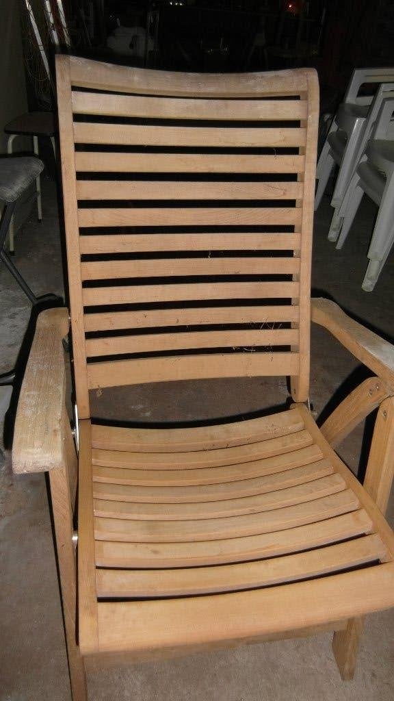 Houten tuinstoelen 4maal, Tuin en Terras, Ophalen, Gebruikt, Hout, Inklapbaar