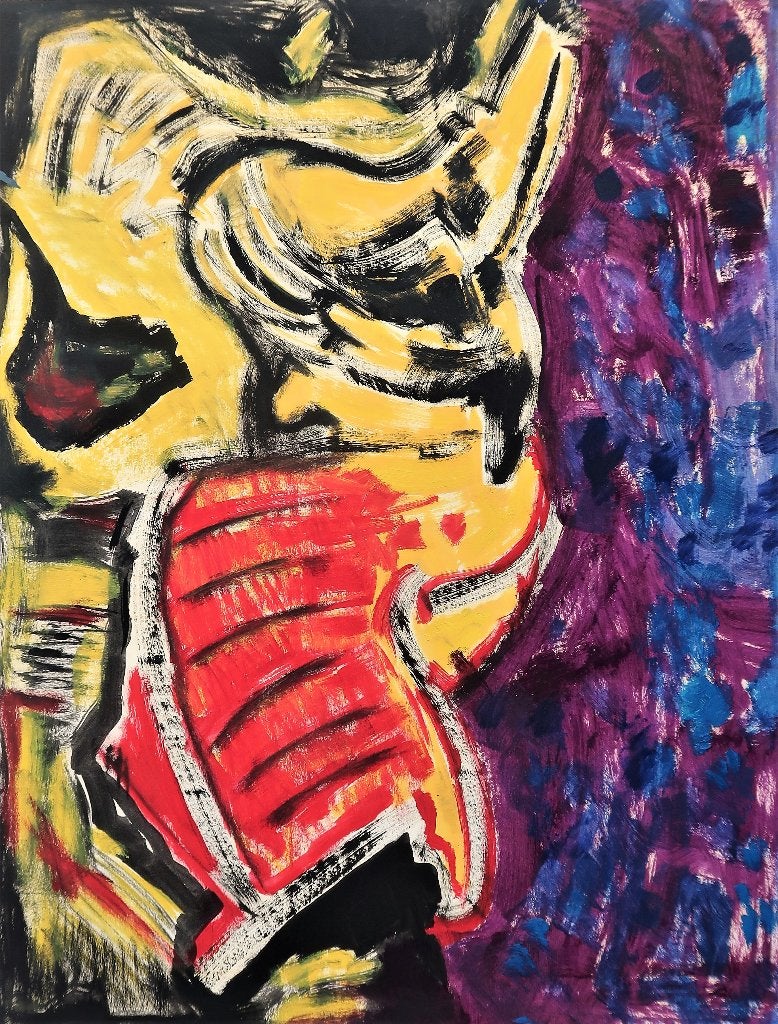 Schilderij olieverf op papier Ad Raats 48x63 gesigneerd, Antiek en Kunst, Ophalen of Verzenden, Papier/karton, Gesigneerd, Olieverf