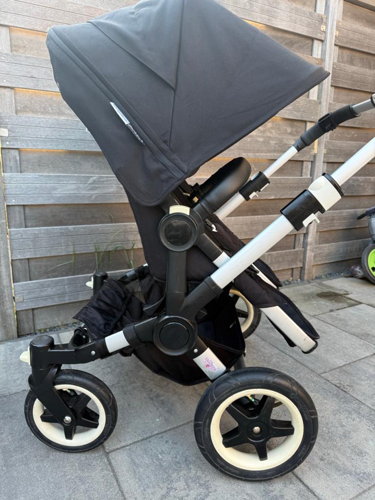 Bugaboo Donkey 2 Duo kinderwagen - Zwart, Ophalen, Zo goed als nieuw, Combiwagen, Duowagen
