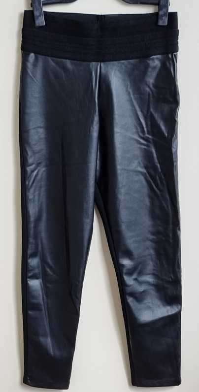 MS Mode zwart/Leather look tregging mt. 44, Zwart, Maat 42/44 (L), Ophalen of Verzenden, Zo goed als nieuw