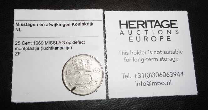 Munt misslag kwartje 1969, Verzenden, Koningin Juliana, 25 cent, Losse munt