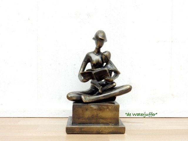 028* Bronzen moeder met kind (Boven €75 geen verzendkosten), Tuin en Terras, Ophalen of Verzenden, Nieuw, Overige materialen, Mensenbeeld