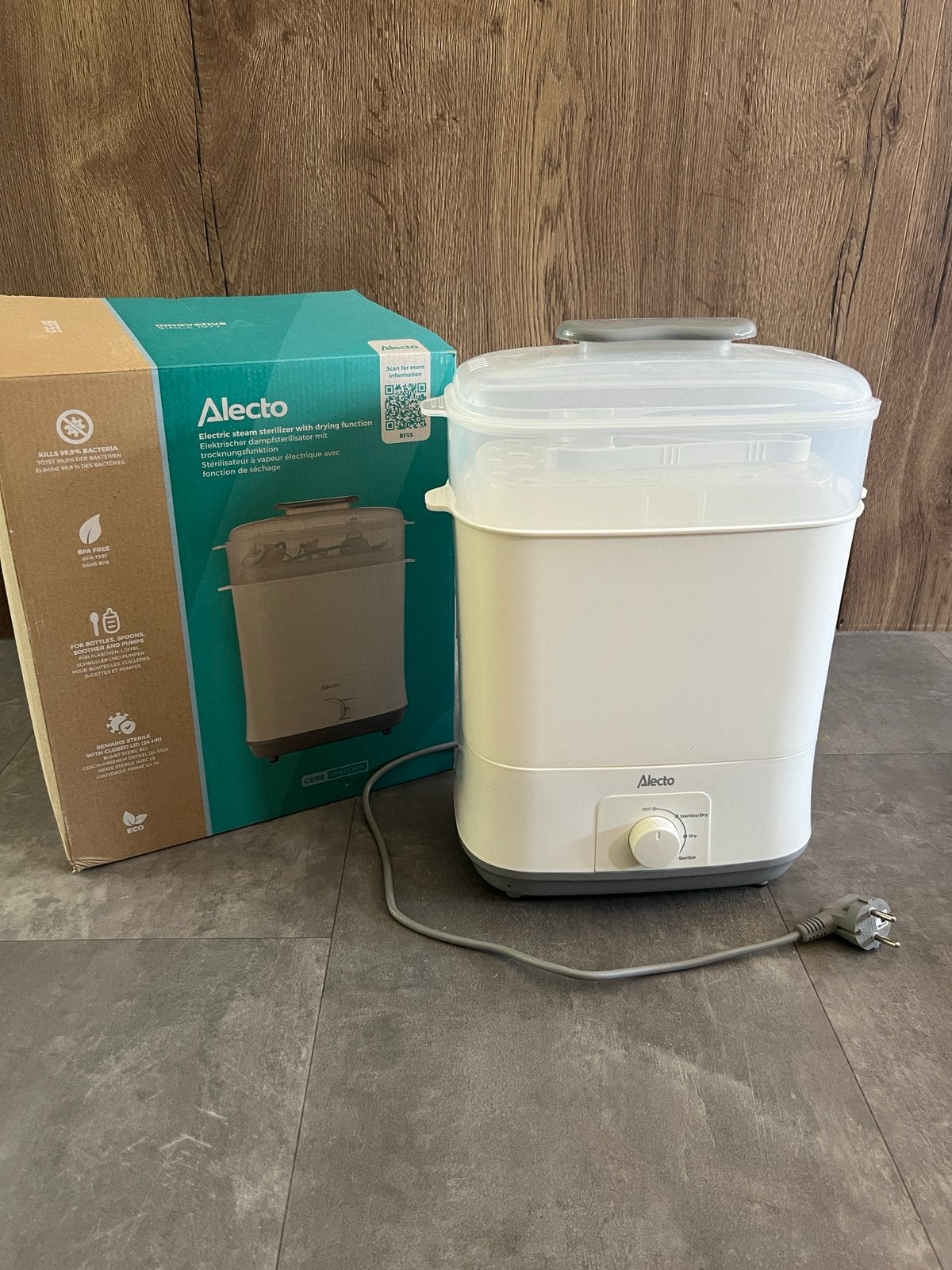 Alecto Elektrische Stoomsterilisator met Droogfunctie, Ophalen of Verzenden, Zo goed als nieuw, Sterilisator
