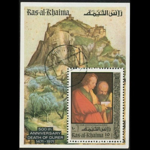 Ras al Khaima 1971 500e verjaardag geboorte Albrecht Dürer, Ophalen, Gestempeld, Midden-Oosten