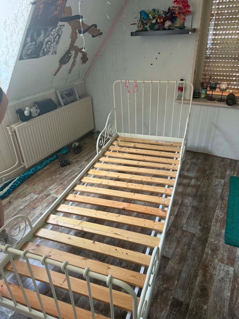 MINNEN meegroeibed van IKEA, Ophalen, Gebruikt, 70 tot 85 cm, Lattenbodem