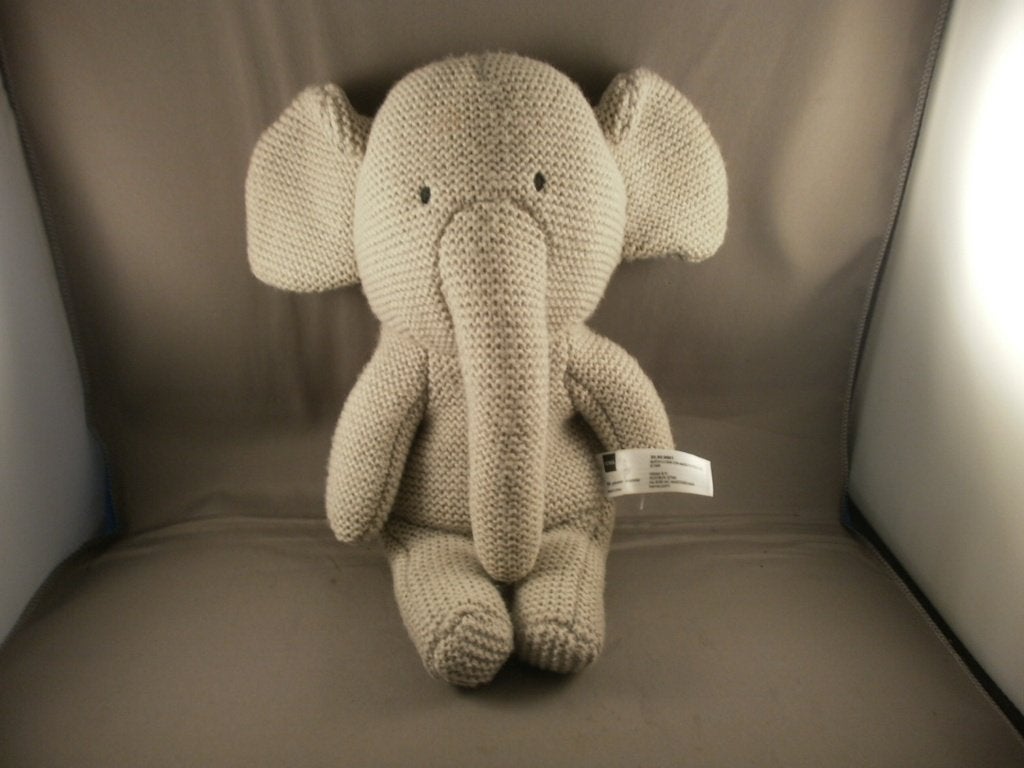 HEMA olifant grijs gehaakte stof zwarte gestikte ogen 30 cm, Hema, Overige karakters, Grijs, Nieuw
