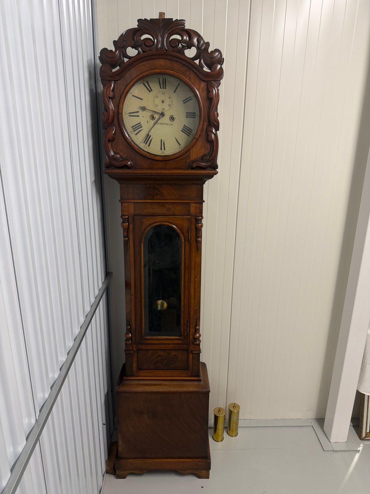 Antieke ''grandfather clock'' staande klok van Gardner & Lee, Antiek en Kunst, Antiek | Klokken, Ophalen