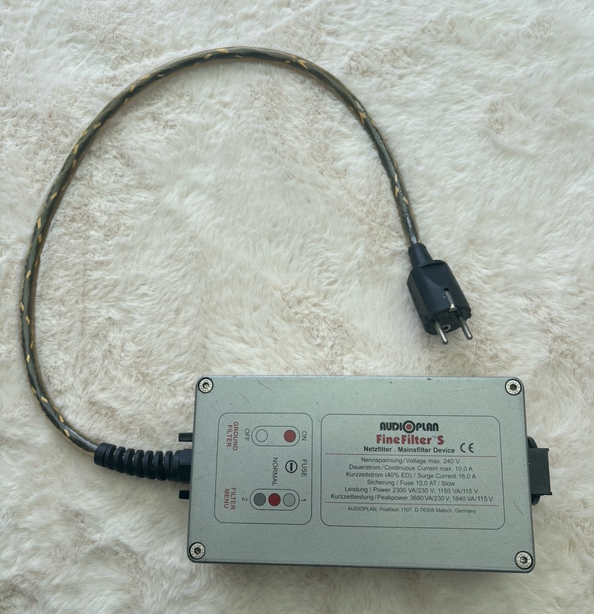 Audioplan finefilter s, Ophalen, Zo goed als nieuw, Minder dan 2 meter, Overige kabels
