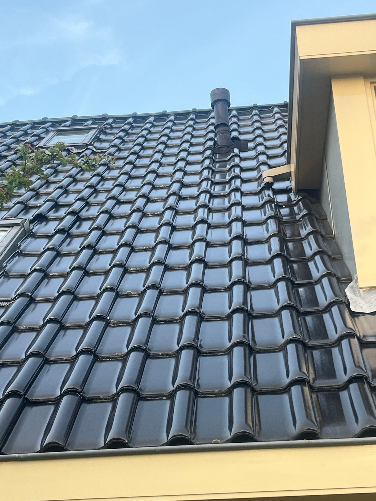 FD Plus Zwart Verglaasde Dakpannen 200 stuks met RVS Haken, Ophalen, Gebruikt, Steen of Klei, Zwart