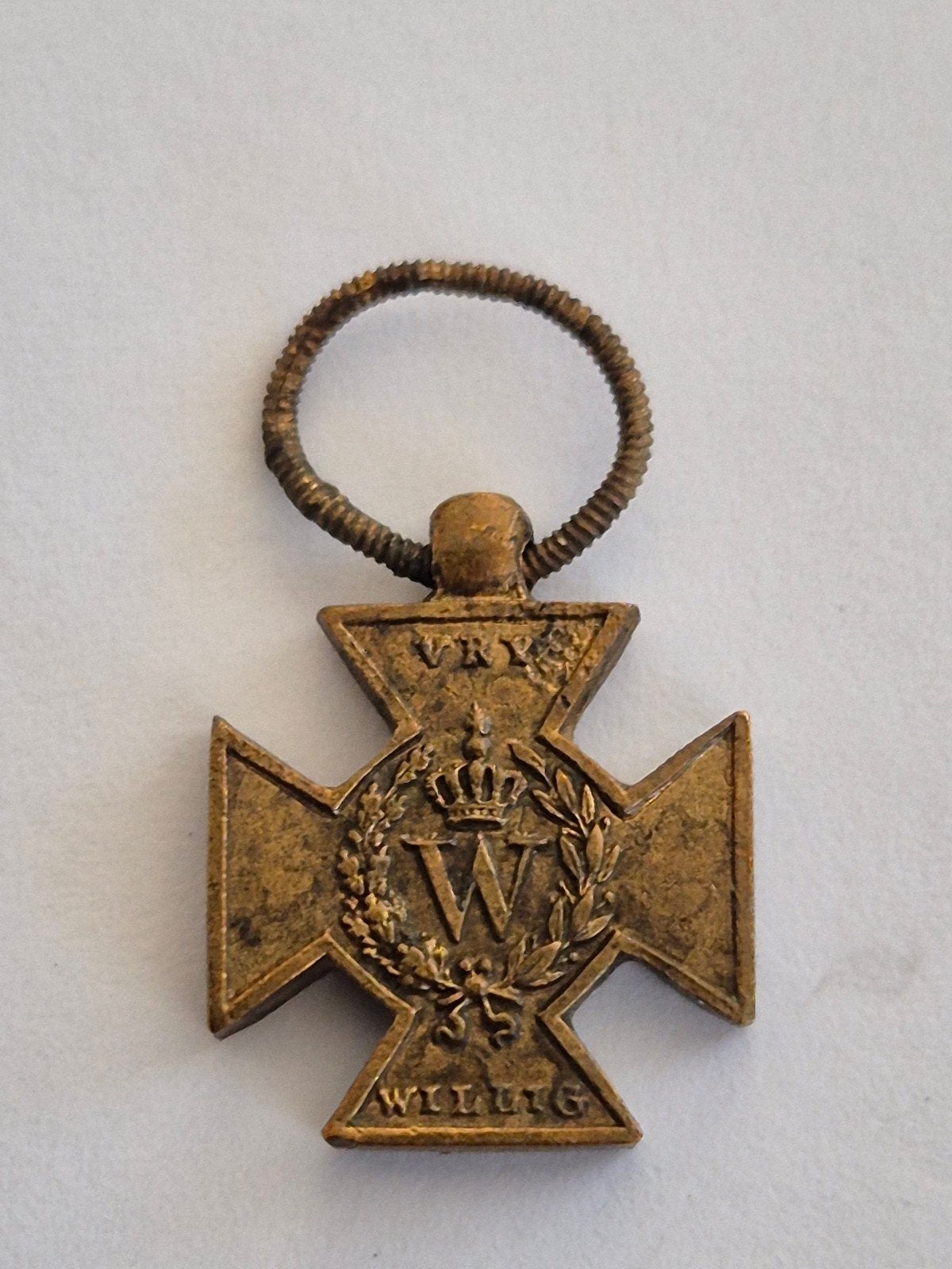 Miniatuur medaille Metalen Kruis 1830-1831 variant, Ophalen of Verzenden, Landmacht, Nederland, Lintje, Medaille of Wings