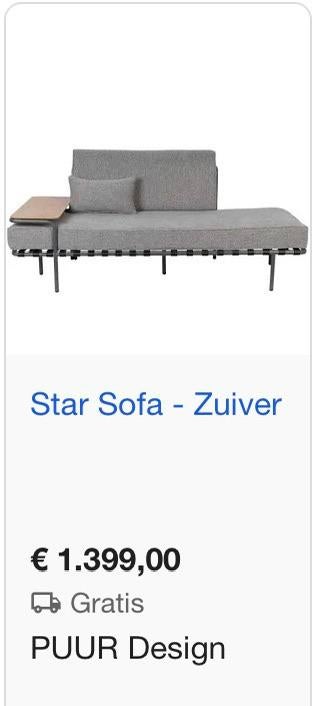 Designerbankje/daybed van het merk Zuiver, Ophalen, Zo goed als nieuw, Eenpersoons