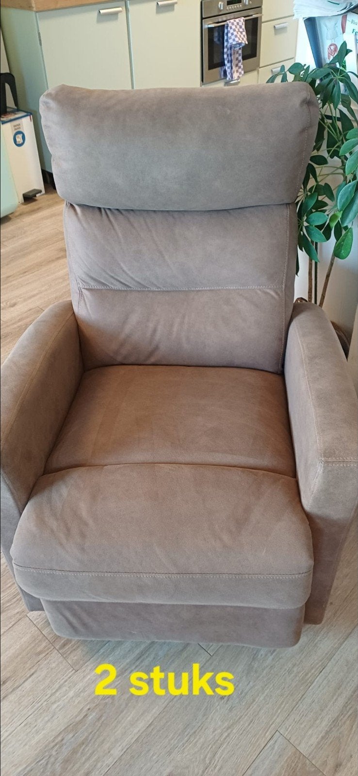 Comfortabele relaxstoel met hendel - Goede staat, Huis en Inrichting, Ophalen, Gebruikt, Stof, 50 tot 75 cm