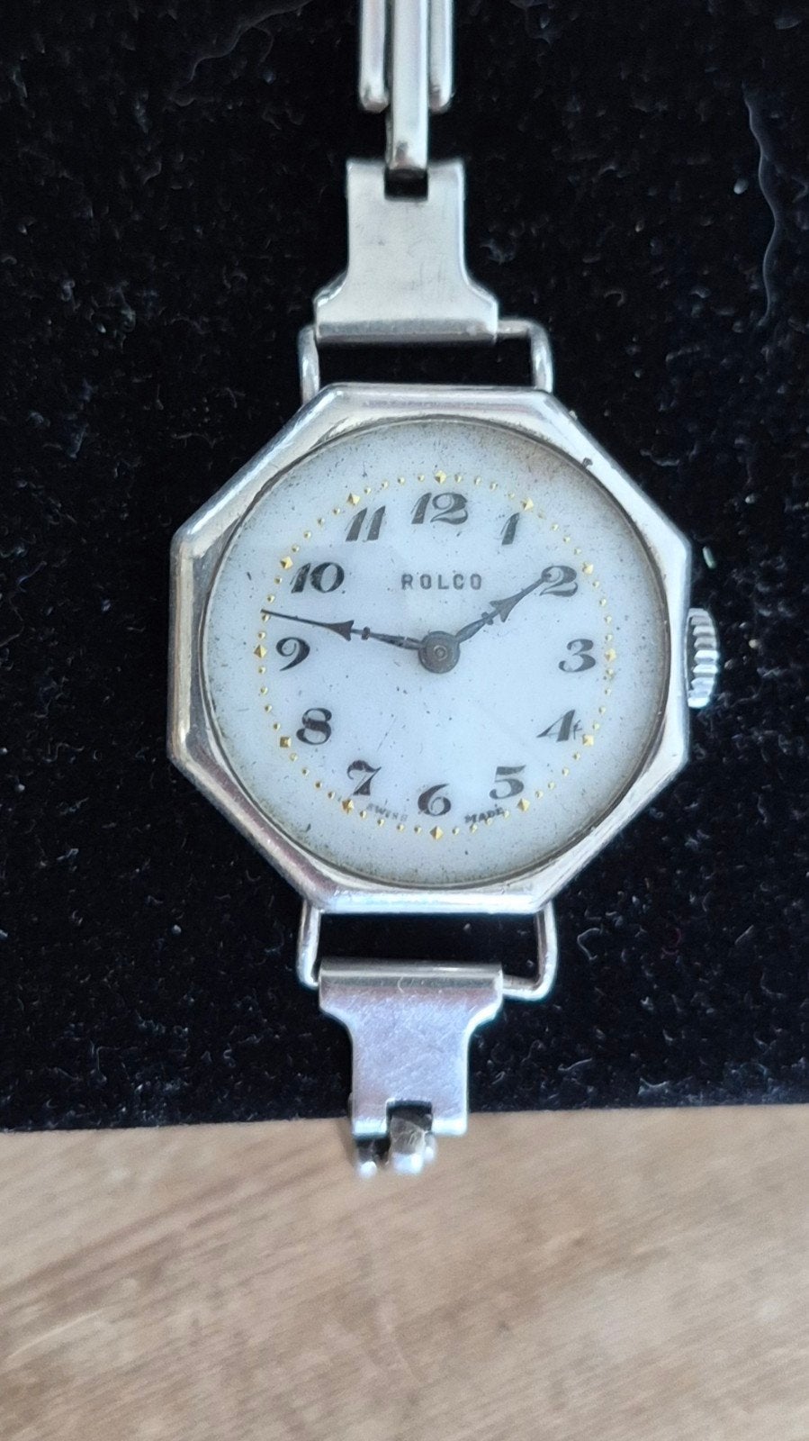 Antiek Zilveren Rolco Dameshorloge (Rolex), Sieraden, Tassen en Uiterlijk, Antieke sieraden, Ophalen of Verzenden, Zilver, Overige typen
