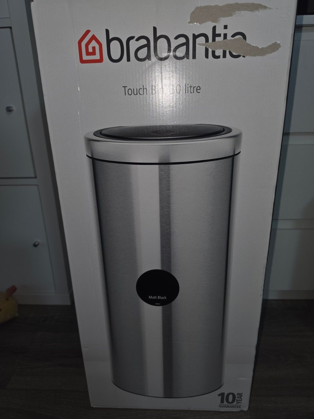 Brabantia Touch Bin 30 liter Matt Black - Nieuw, Nieuw, Ophalen of Verzenden, 30 tot 40 liter, 75 – 100