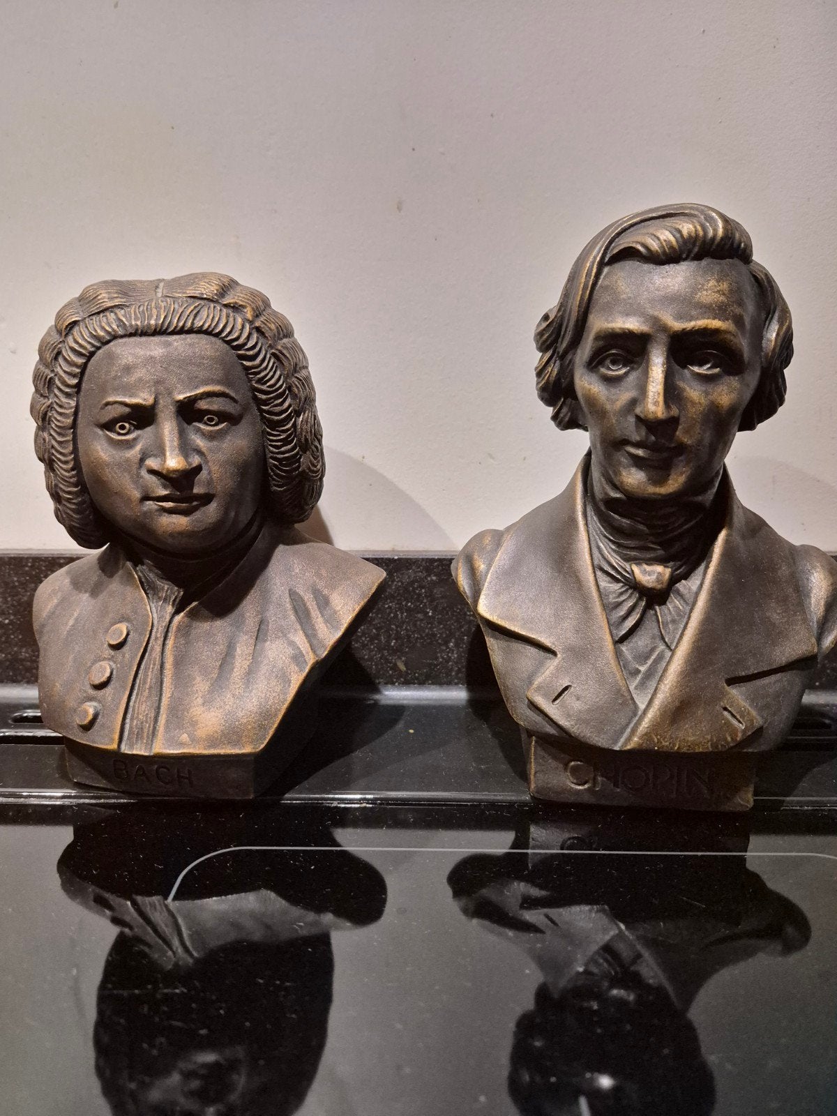 Vintage mid century borstbeelden bach en chopin., Ophalen of Verzenden