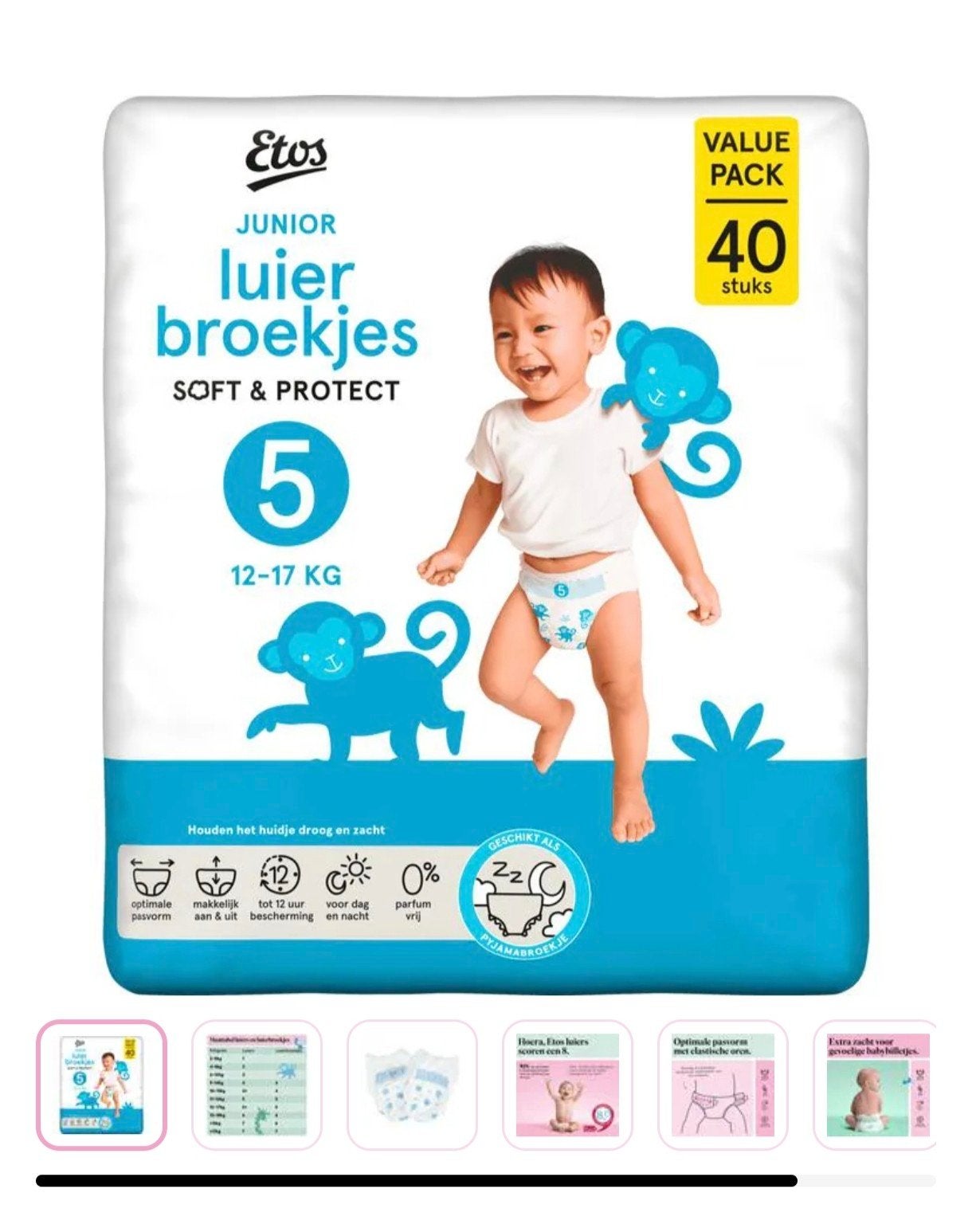Grote partij Etos Pants luierbroekjes maat 5 (12 pakken), Ophalen, Nieuw