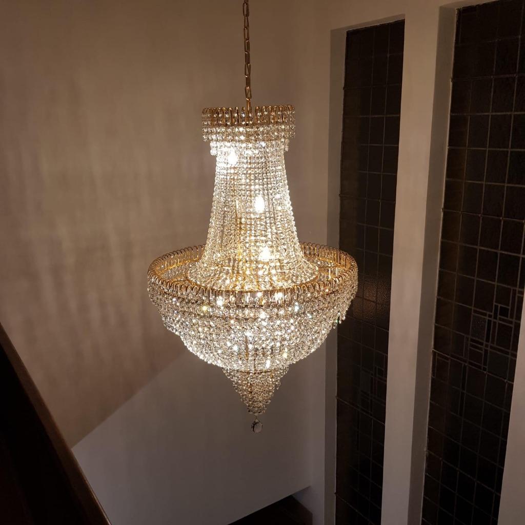 MEGA Kristal Zak kroonluchter 120 cm NIEUW in GOUD of ZILVER, Huis en Inrichting, Lampen | Kroonluchters, Verzenden, Nieuw, Overige materialen