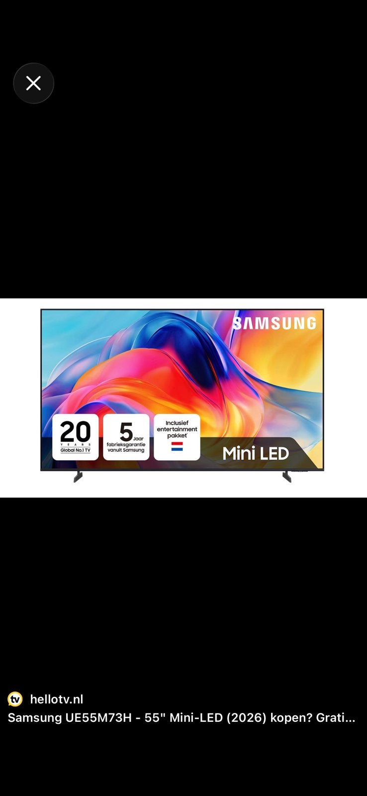 Samsung tv, Ophalen, Nieuw