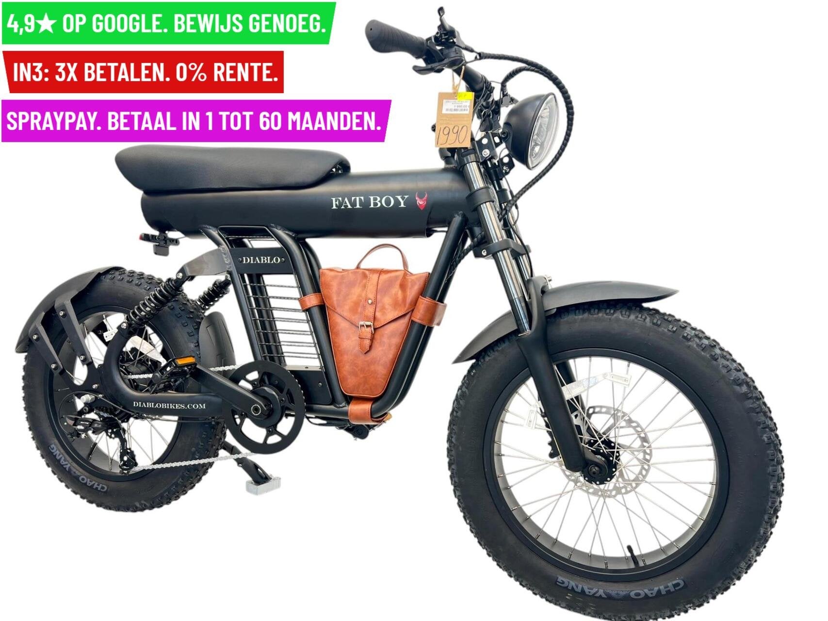 +E-BIKE DIABLO FAT BOY 15,6Ah 48V 748,8Wh/20"/7ver - Garanti, Fietsen en Brommers, Elektrische fietsen, Overige merken, 9713 Bv Groningen
