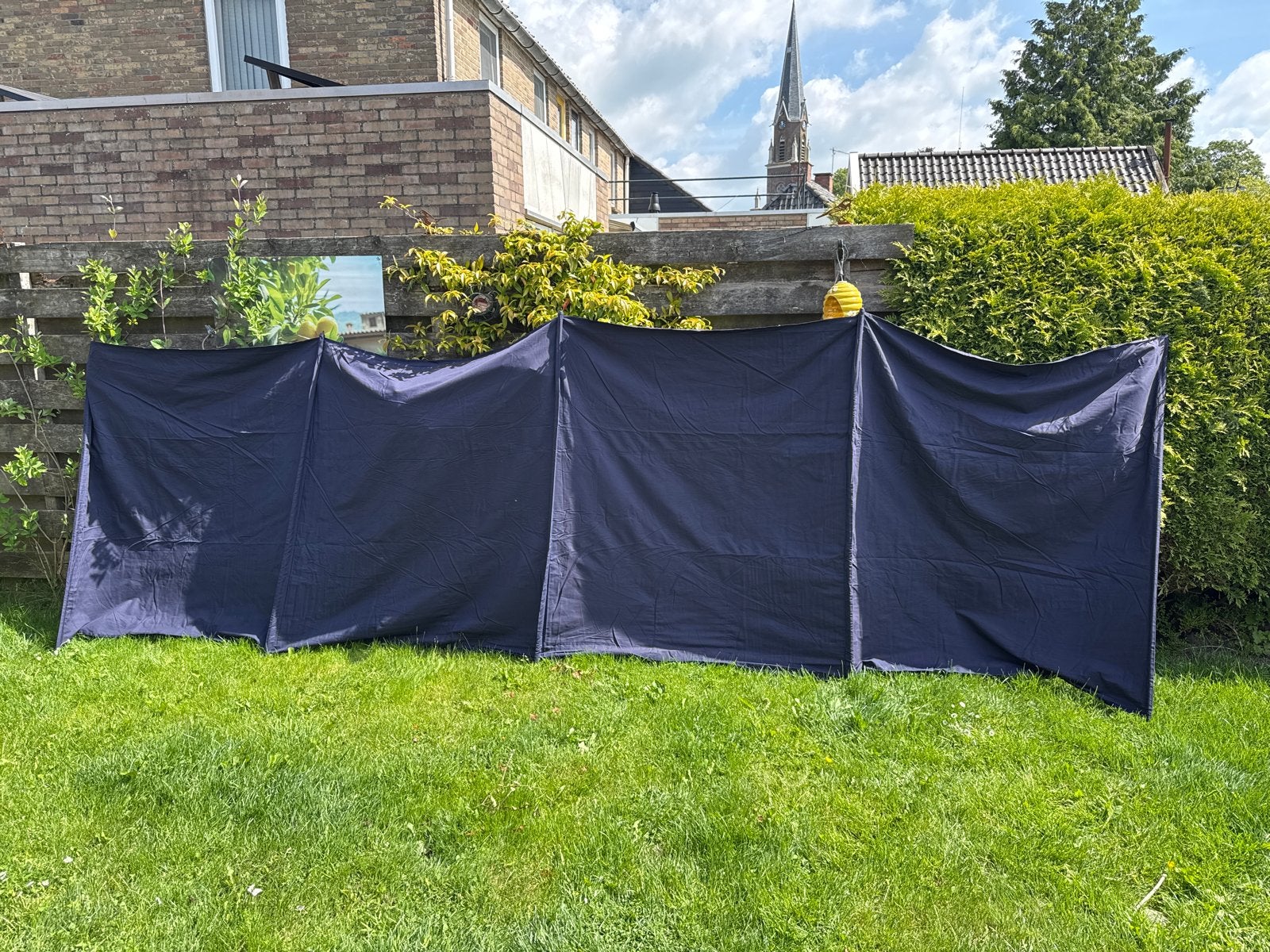 Katoenen windscherm 480x140 cm, Ophalen, Gebruikt
