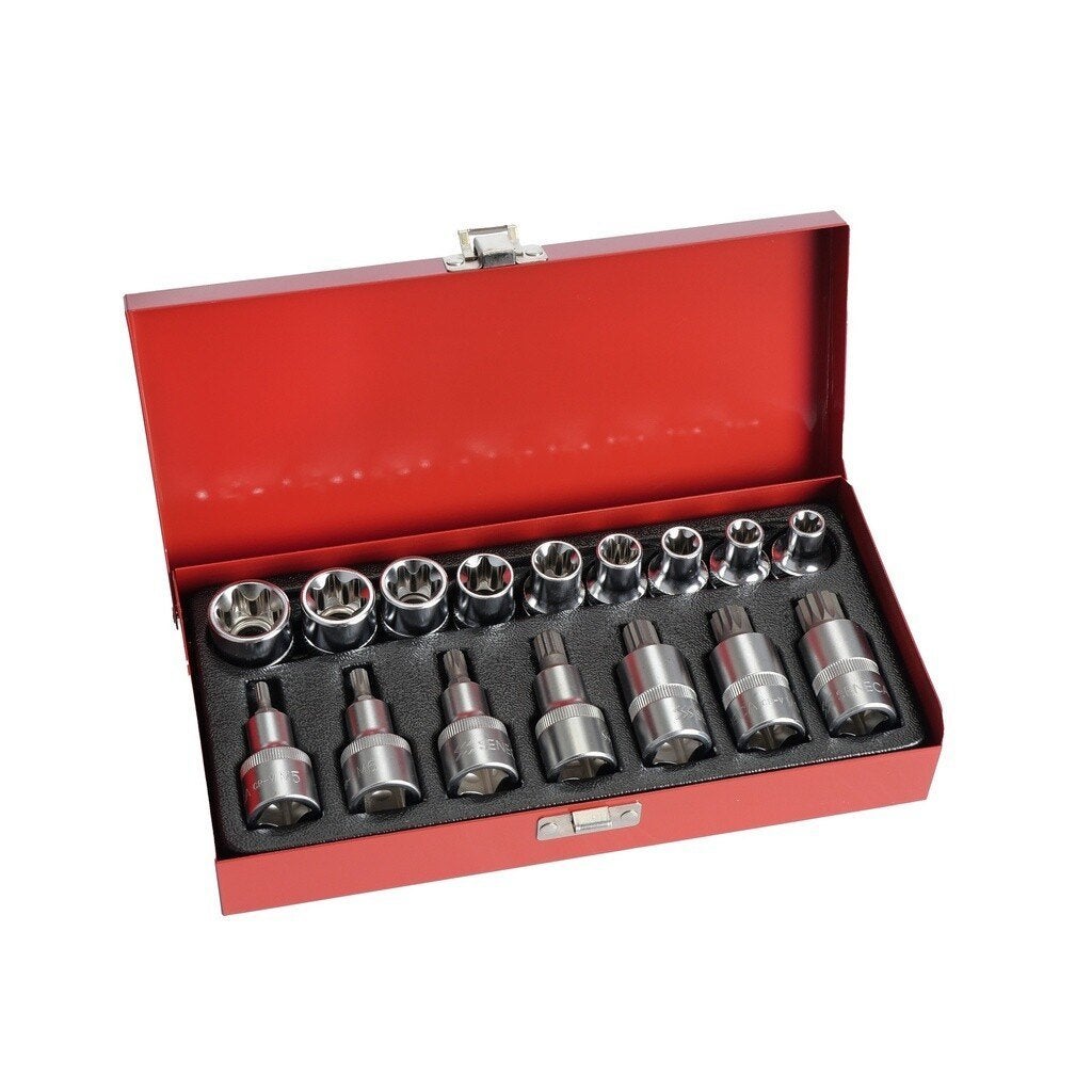Spline en torx doppenset 1/2" 16 delig, Verzenden
