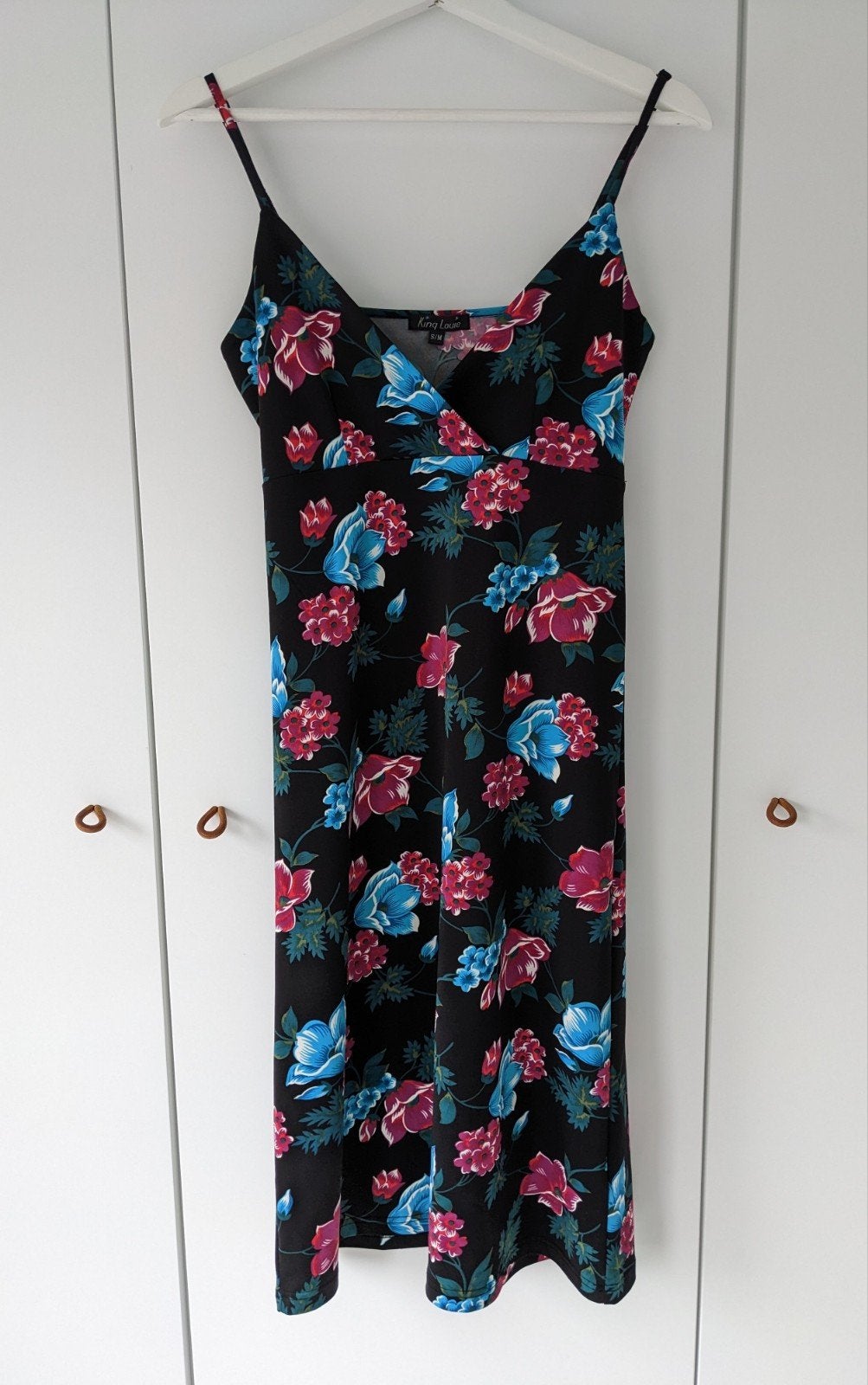 King Louie jurk bloemen S/M, Maat 38/40 (M), Zwart, Ophalen of Verzenden, Zo goed als nieuw