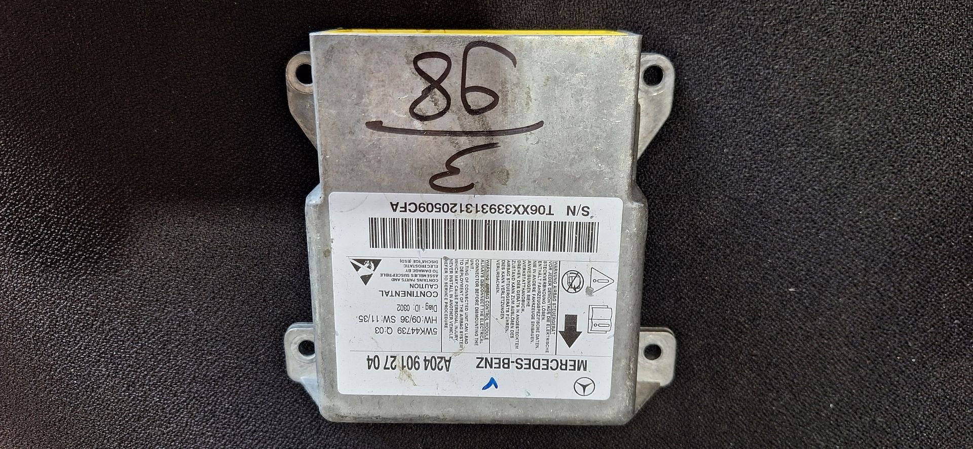 Originele Airbag Stuurmodule Computer Mercedes C-Klasse W204, Gebruikt, -, Ophalen of Verzenden, -