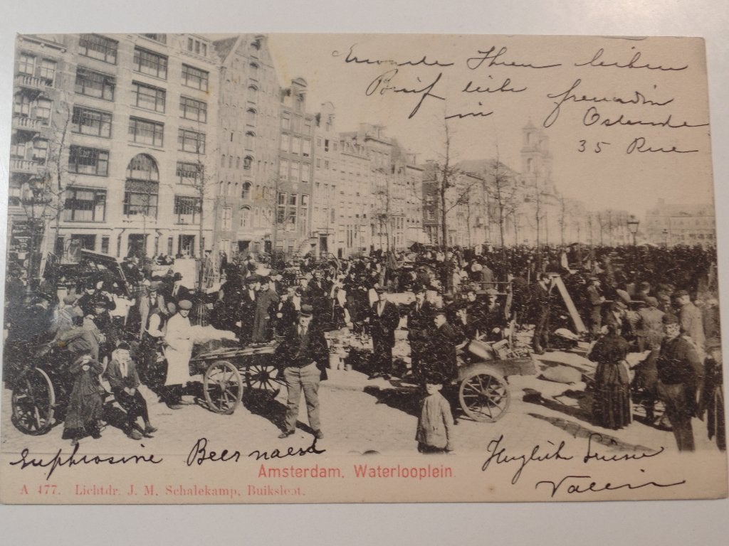 Amsterdam 454 Waterlooplein stempel, Verzamelen, Ophalen of Verzenden, Voor 1920, Gelopen, Noord-Holland