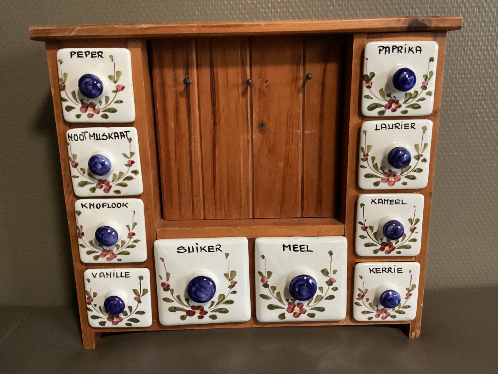 Kruidenrekje met porseleinen bakjes, Ophalen of Verzenden