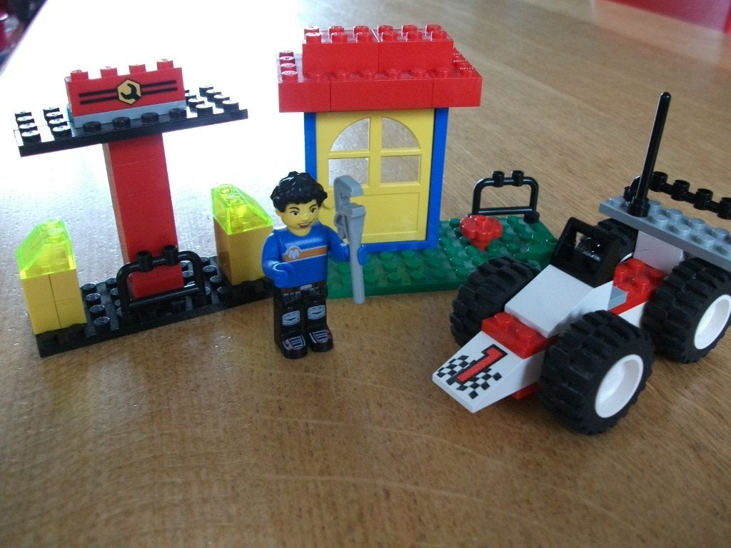 LEGO set 4173 Max's Pit Stop (set 1), Gebruikt, Lego, Inclusief instructies, Ophalen of Verzenden
