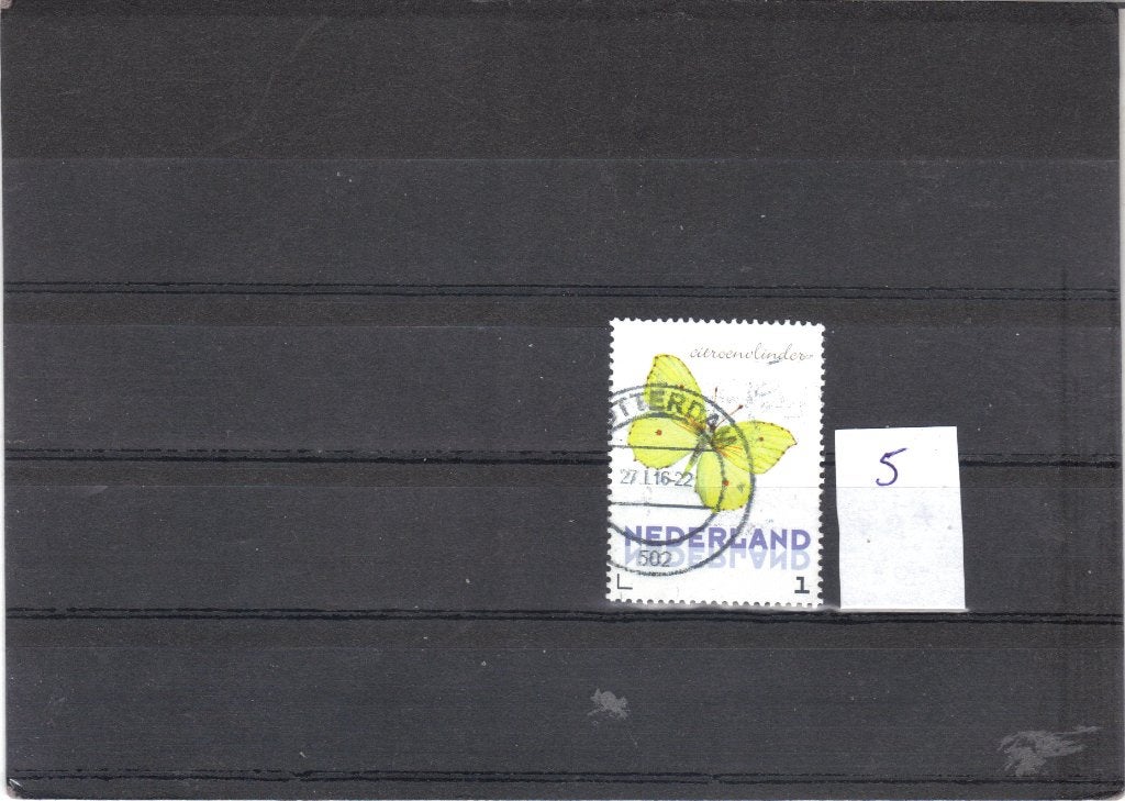 Nederland Kaderpostzegel Vlinders gest 5, Ophalen of Verzenden, Gestempeld