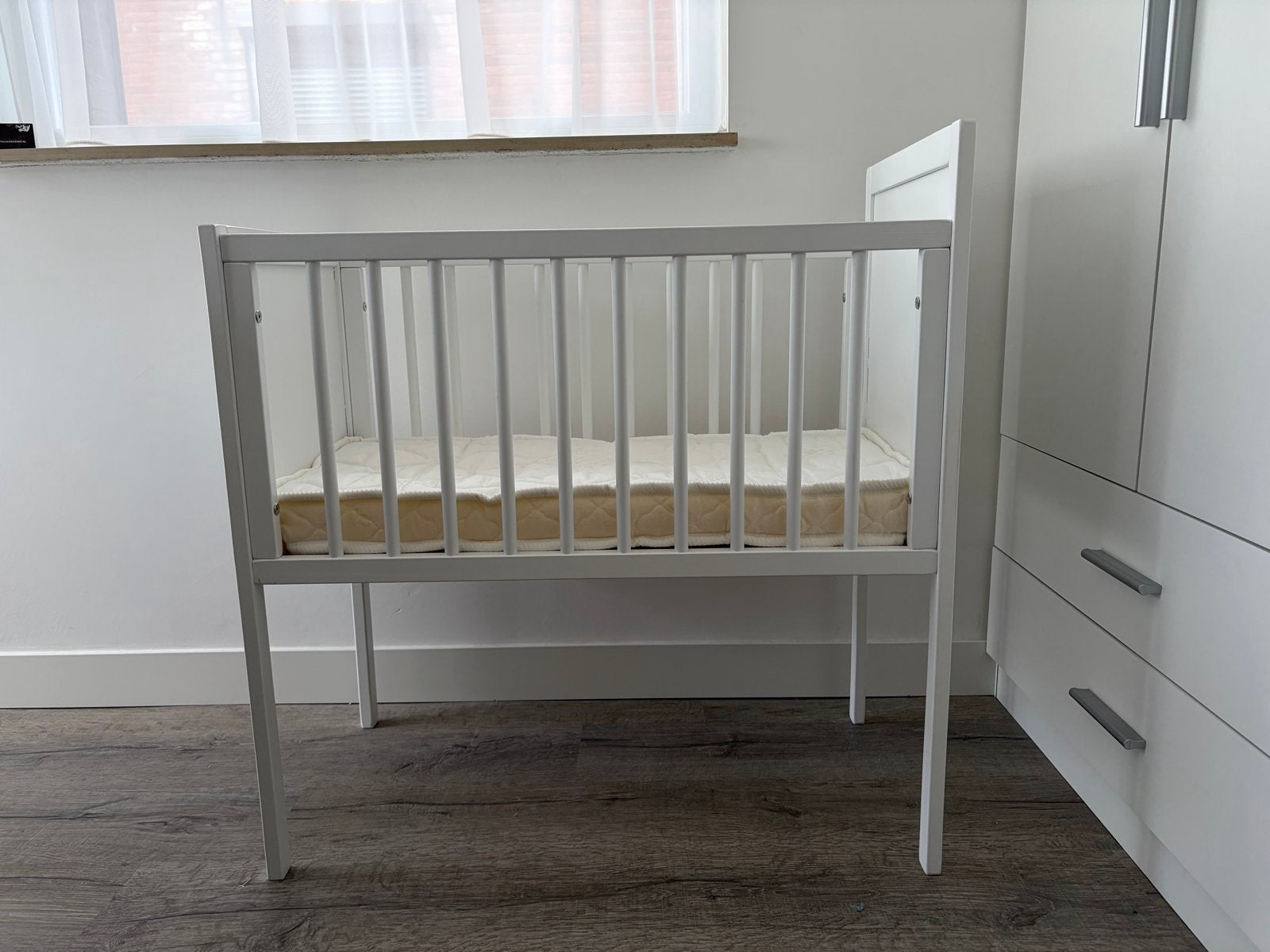 Wiegje / Co-sleeper wit incl aerosleep matras en topper, Kinderen en Baby's, Babywiegjes en Ledikanten, Ophalen, Gebruikt, Wieg
