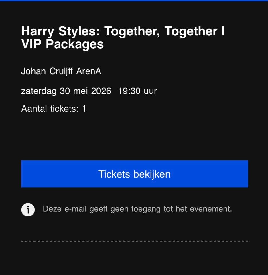 Harry Styles VIP tickets, Eén persoon